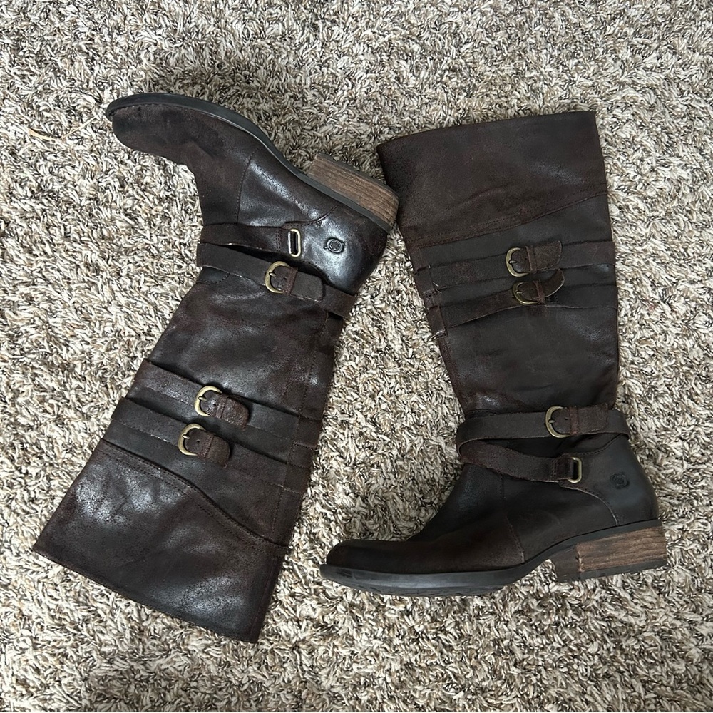 Born Dark Brown Heeled Boots